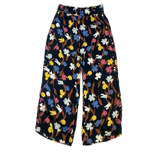 Just Floral Print Palazzo Pants Woman’s Sz L Loose Wide Leg Garden girl - Picture 3 of 10